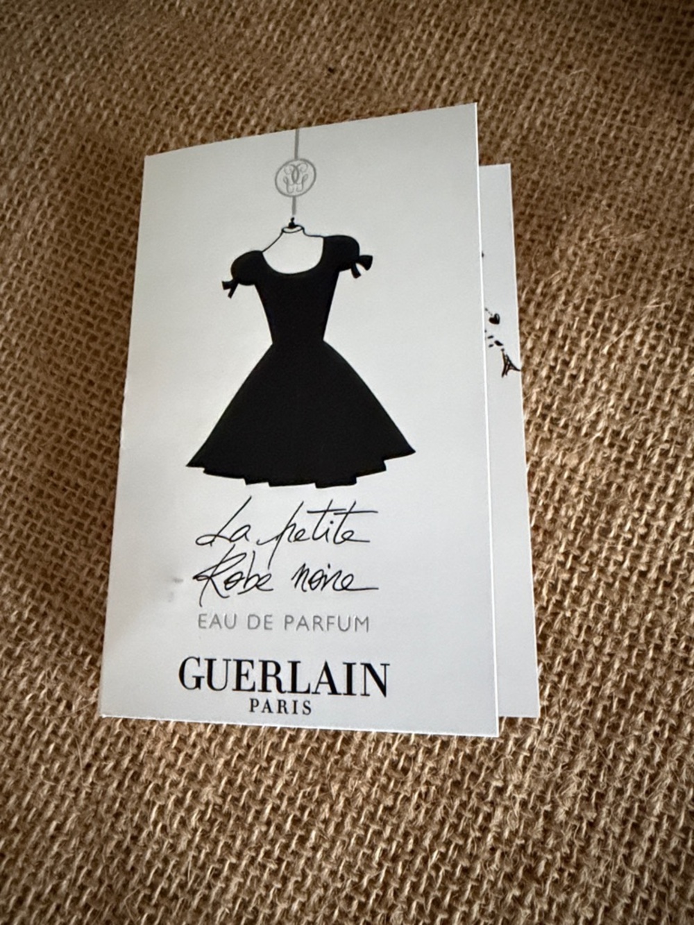 GUERLAIN Mini Card‎ with Black Dress Illustration with 1ml perfume sample